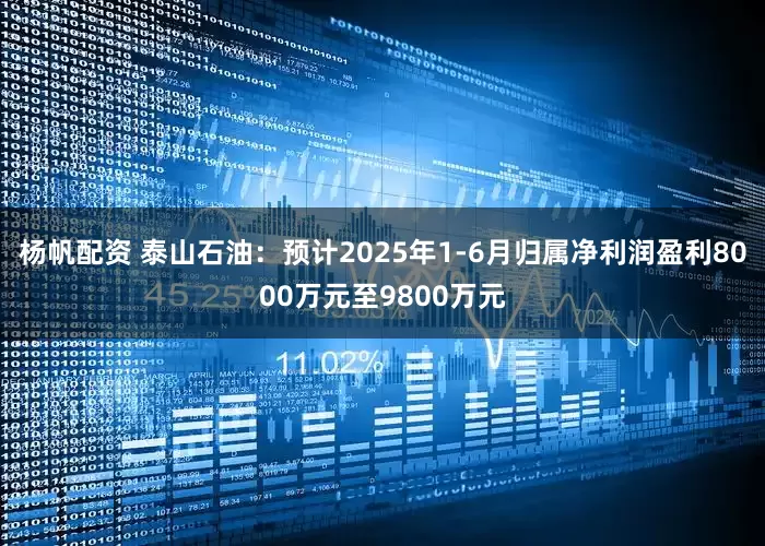 杨帆配资 泰山石油：预计2025年1-6月归属净利润盈利8000万元至9800万元