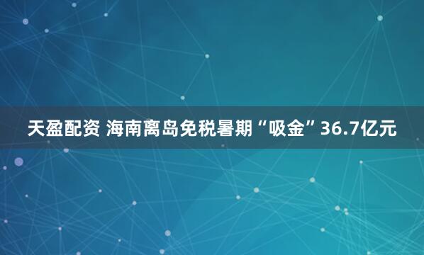 天盈配资 海南离岛免税暑期“吸金”36.7亿元